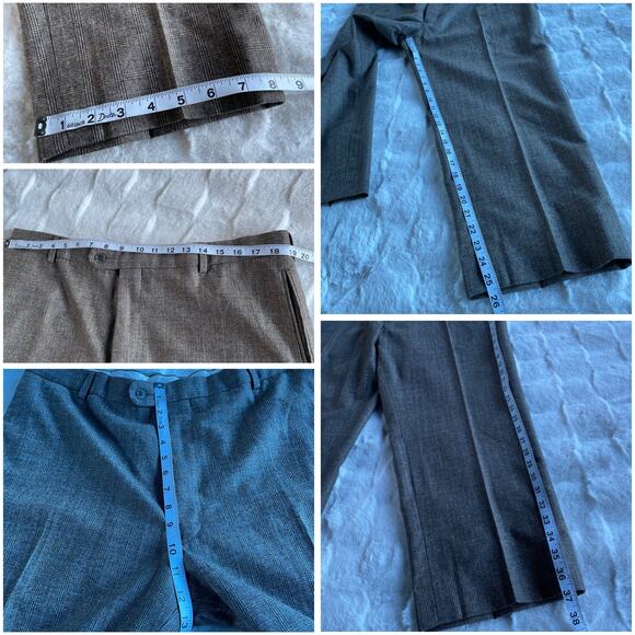 🔥Vintage Y2K Union Made USA 100% Wool Glen Plaid Suit Blazer 46S & Pants 37 - Picture 15 of 15